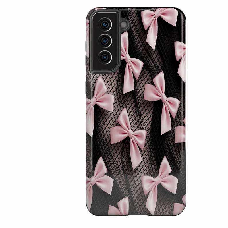 Coquette Fishnet Bow Phone Case – iPhone, Samsung Cover - Luxe Case Wraps