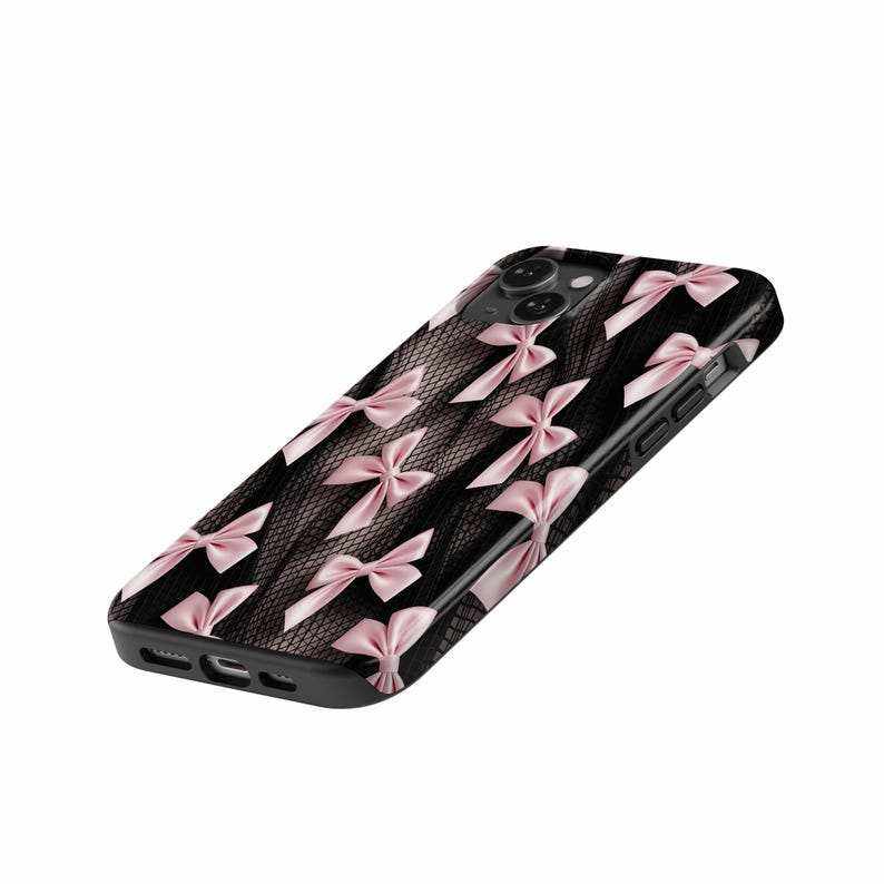 Coquette Fishnet Bow Phone Case – iPhone, Samsung Cover - Luxe Case Wraps