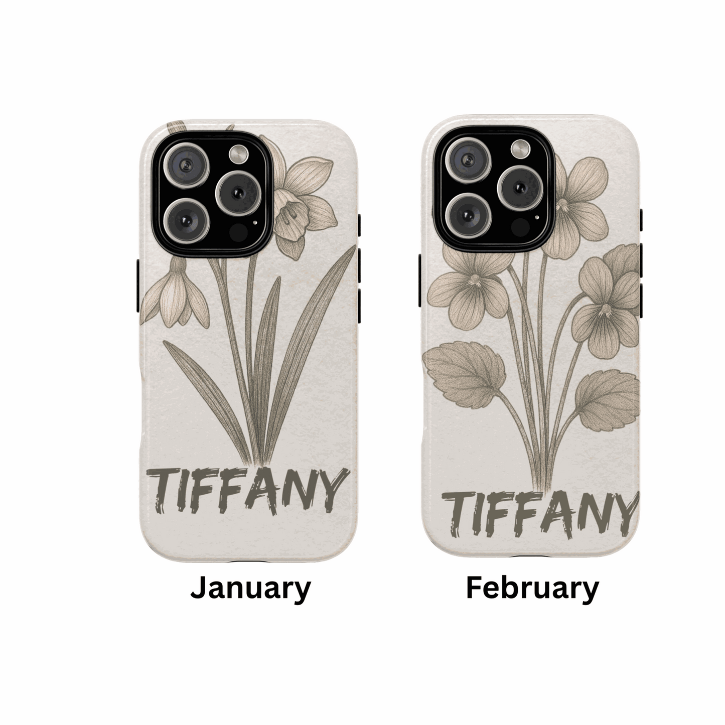 Custom Birth Flower Tough Case – iPhone, Samsung & Pixel - Luxe Case Wraps