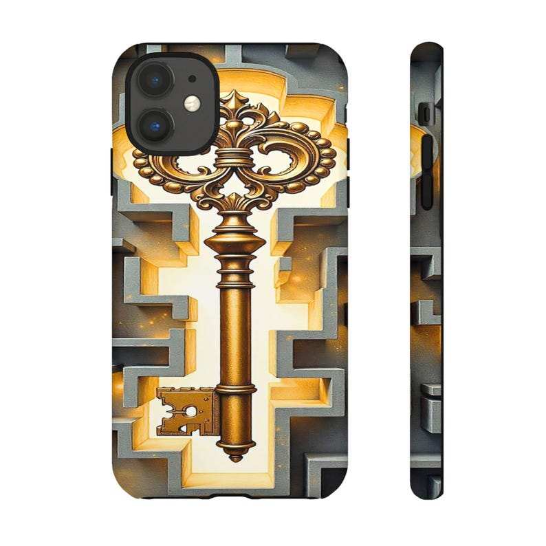 Golden Key Maze Phone Case – iPhone, Samsung & Pixel Cover - Luxe Case Wraps