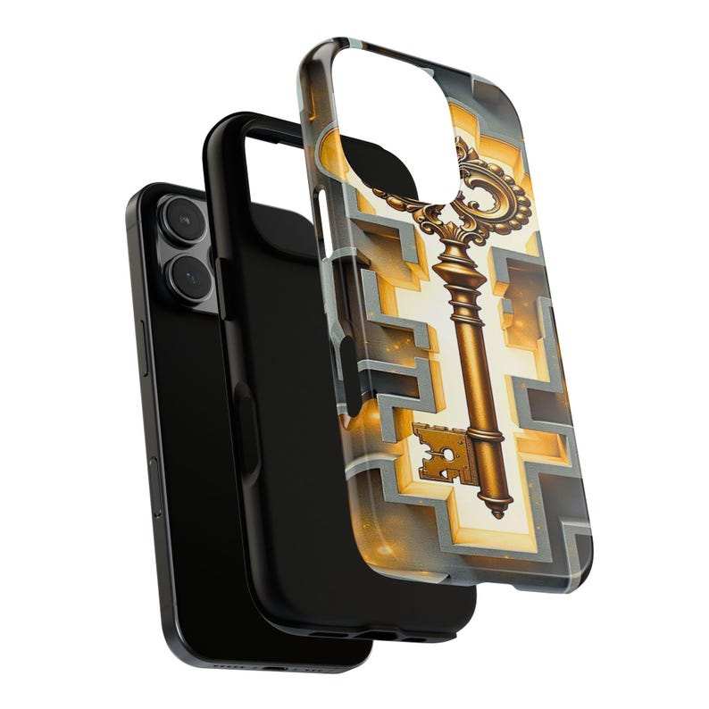 Golden Key Maze Phone Case – iPhone, Samsung & Pixel Cover - Luxe Case Wraps