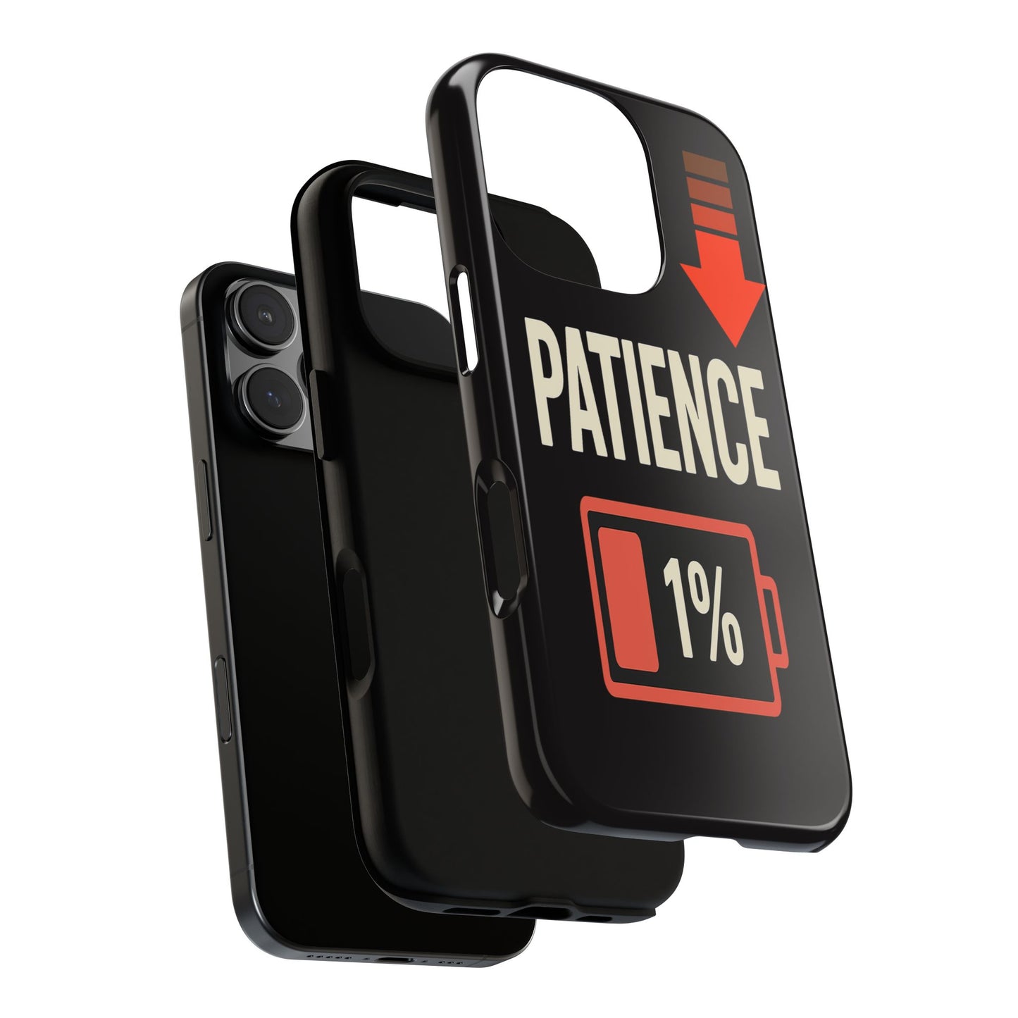 Patience 1% Battery Funny Phone Case – iPhone, Samsung & Pixel