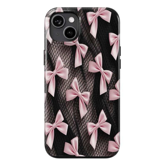 Coquette Fishnet Bow Phone Case – iPhone, Samsung Cover - Luxe Case Wraps