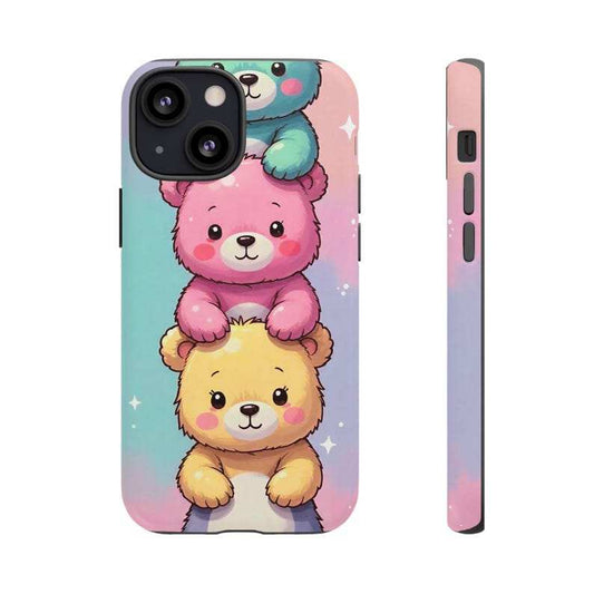 Cute Stacked Bear Phone Case – iPhone, Samsung & Pixel Cover - Luxe Case Wraps