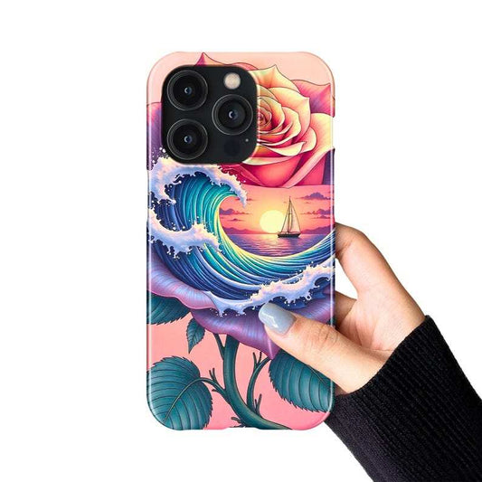 Ocean Wave & Rose Sunset Phone Case– iPhone, Samsung & Pixel - Luxe Case Wraps