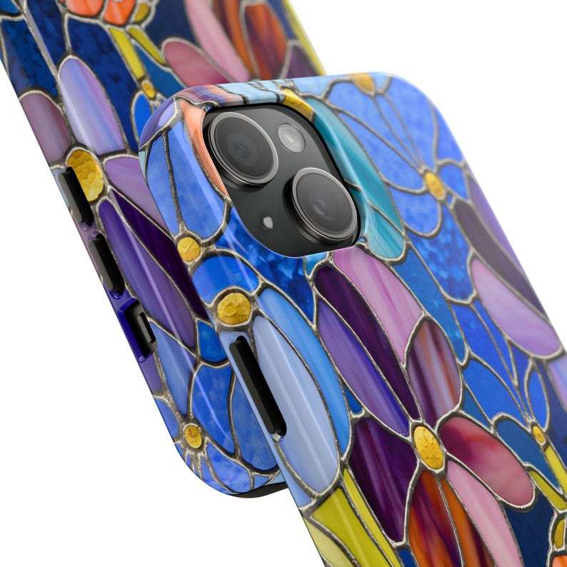 Stained Glass Floral Phone Case – iPhone, Samsung & Pixel Cover - Luxe Case Wraps